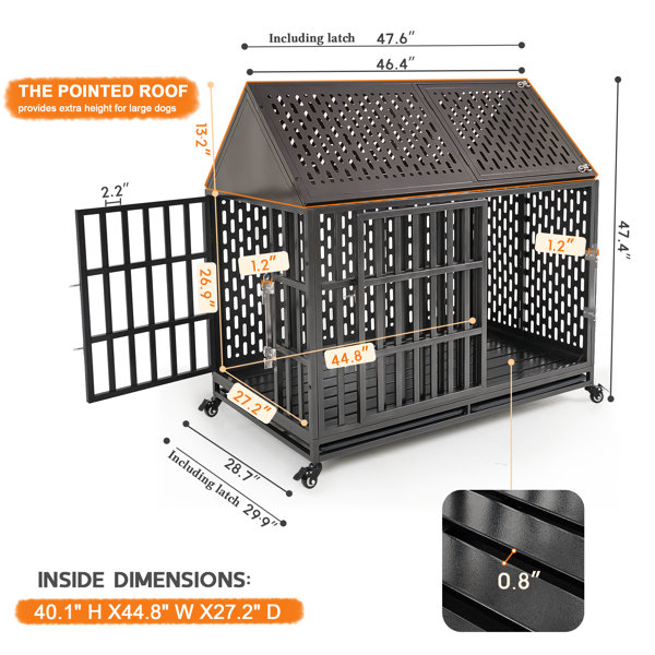 Image showcasing Tucker Murphy Pet™ 46 Inch Heavy Duty Dog Crate with Self-Locking ...
